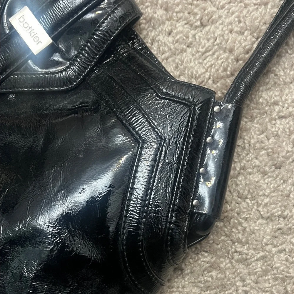 Bookies Black Patent Tote/Shoulder Bag with Two Handles